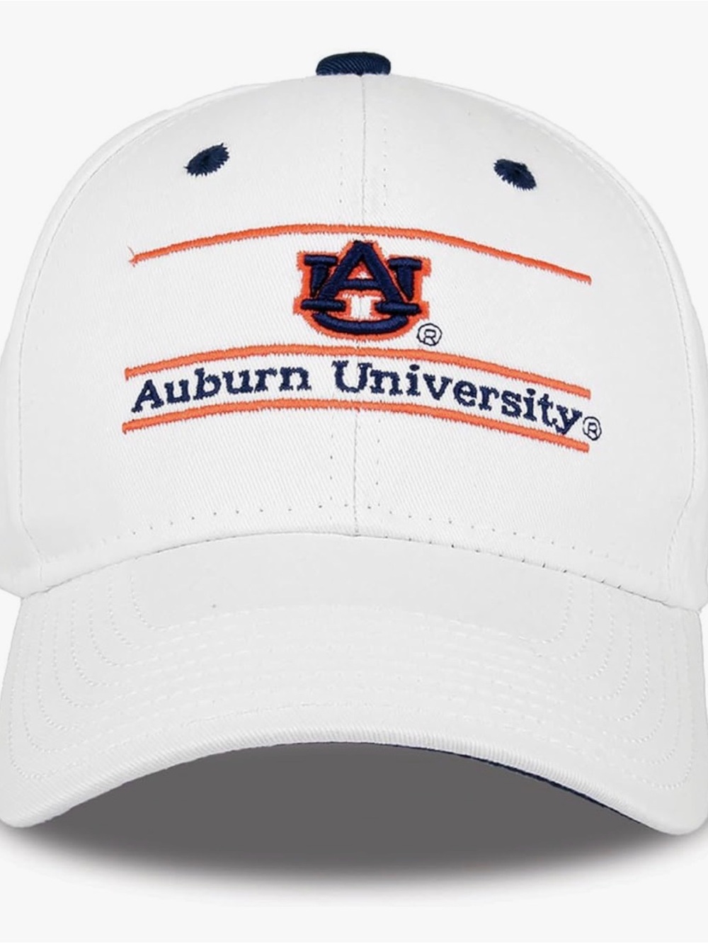 The Game Auburn University White Cap with Navy and Orange Embroidery- MAKE OFFER
